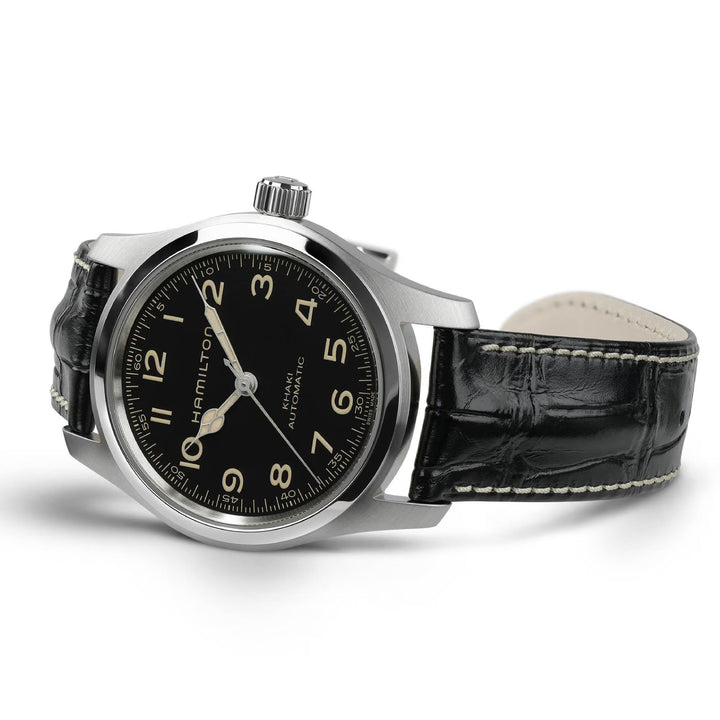 Khaki Murph Field Black dial w/ black leather strap