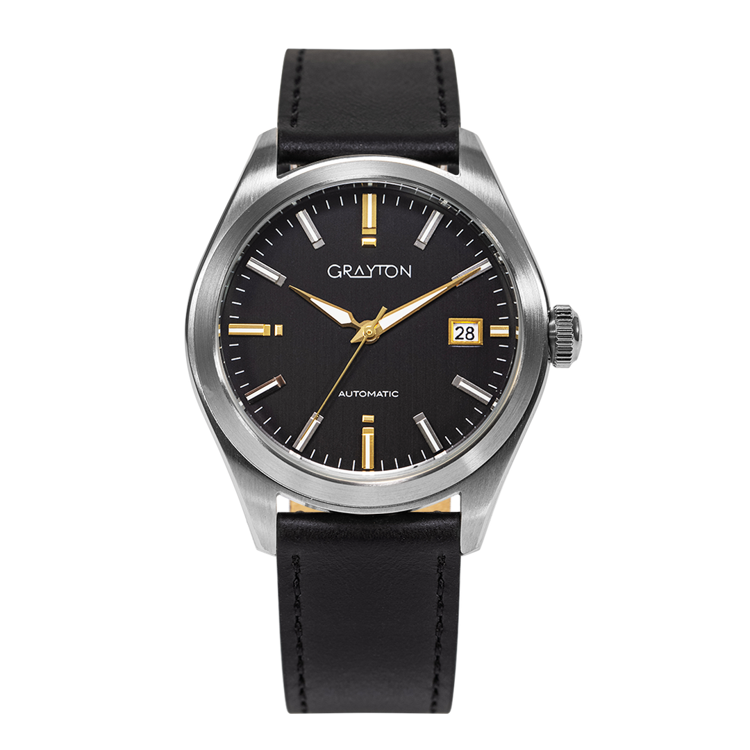 Elegant Sport Black / Leather Black Dial