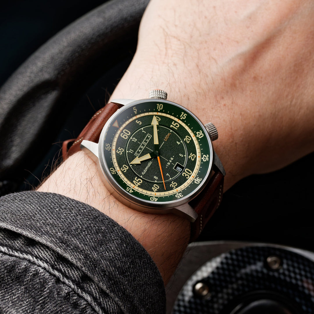 Rally Timer Automatic Green / Leather | Green Dial