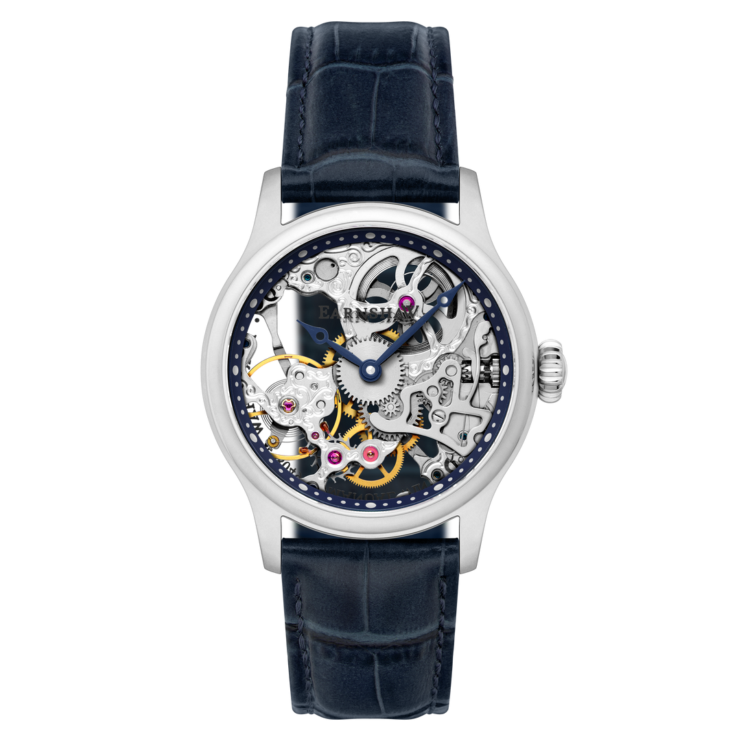Bauer Mechanical Skeleton Silver / Genuine Leather | Silver Dial