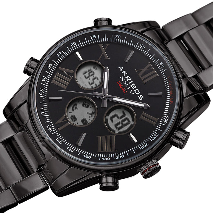 AK1095BK-Sport Black/Stainless Steel | Black Dial