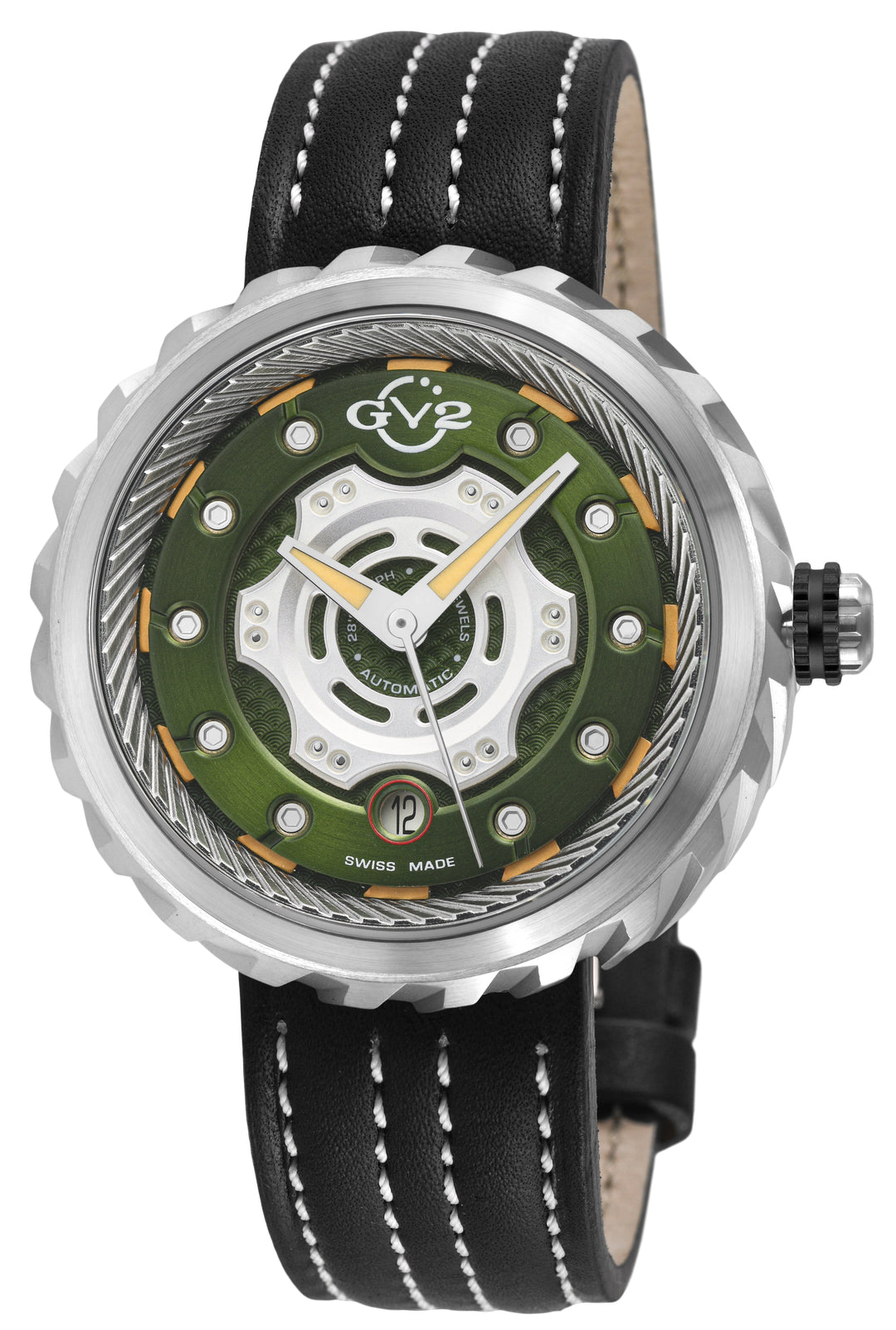 Motorcycle - Sport GV2 Swiss Made Automatic, Green Dial with multi-layers repres