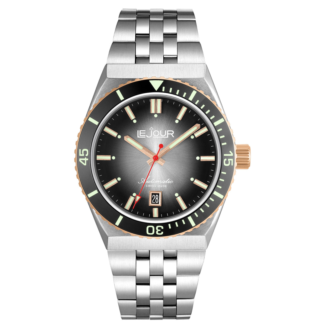 DELMARE Two-tone Black Sunray Black Dial