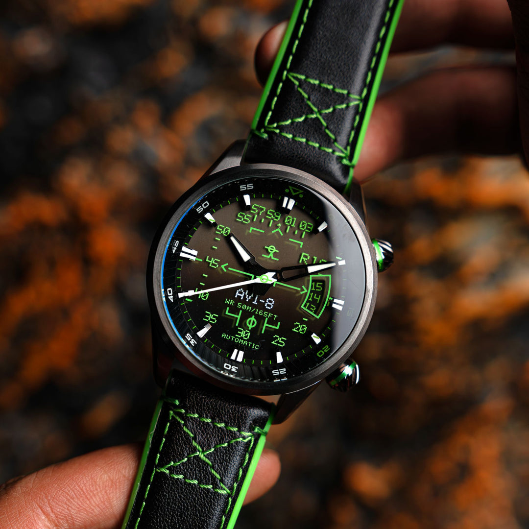 Hud Automatic Black / Leather | Black Dial