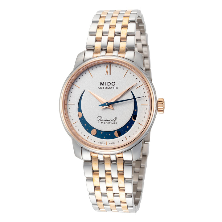 Smiling Moon 33mm / White / Silver and Gold | White Dial