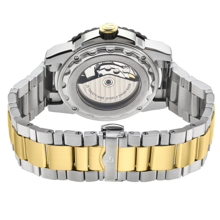 Seacloud Gevril Two tone Stainless Steel Gold Tone Blue Dial Luminous Hands Swis