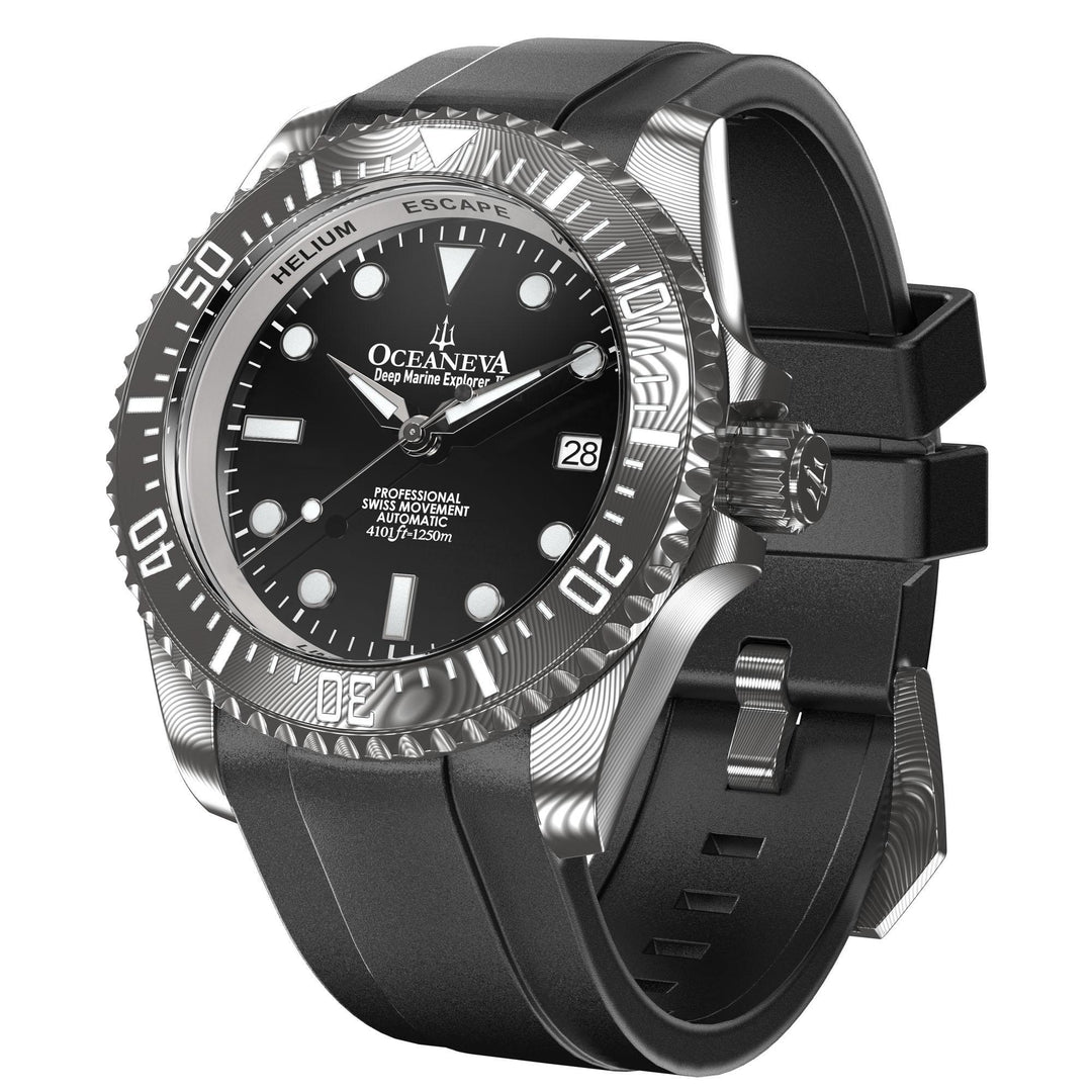 Deep Marine Explorer II Damascus – Black Dial