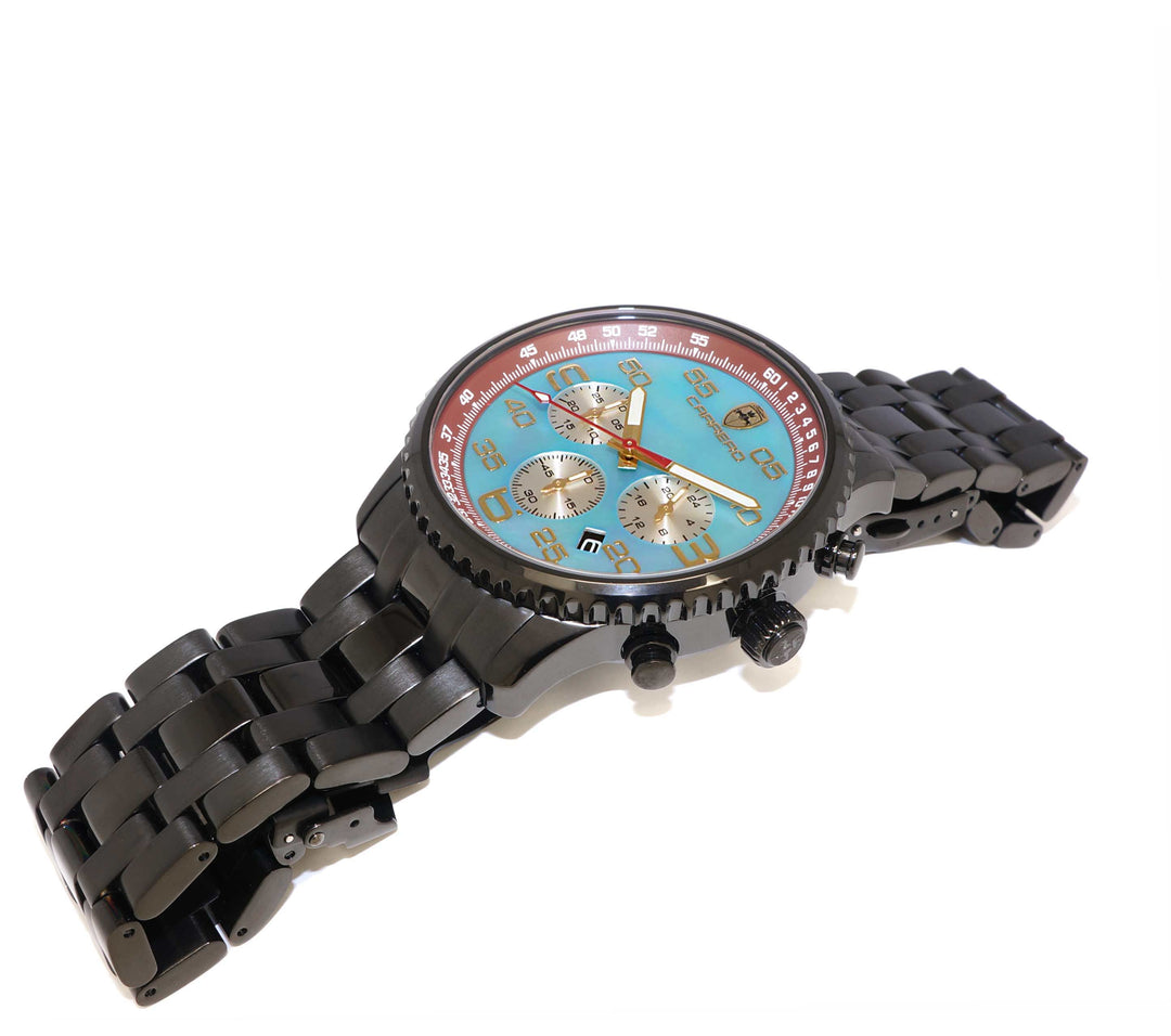 Aureum-MB IP BLACK/BLUE - GOLD Blue & White Dial