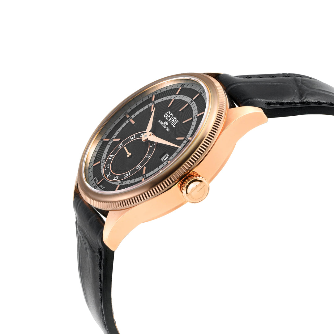 Empire Gevril Swiss Automatic, ETA 2895, Black Dial,  Genuine Handmade Italian B