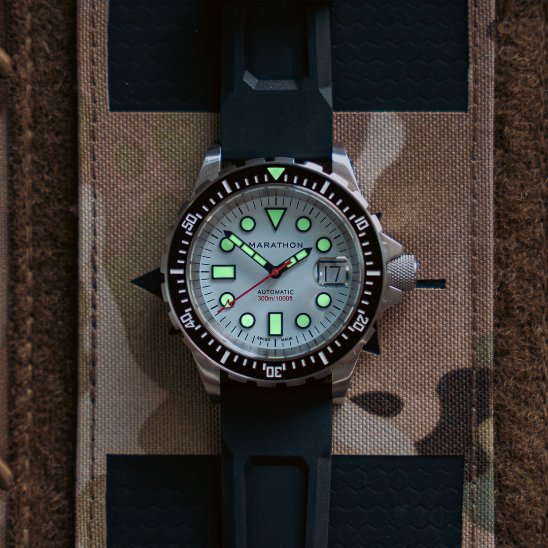 36mm OSAR-D ARCTIC EDITION 36mm Arctic Original SAR w/ Date on 3-Piece Rubber St