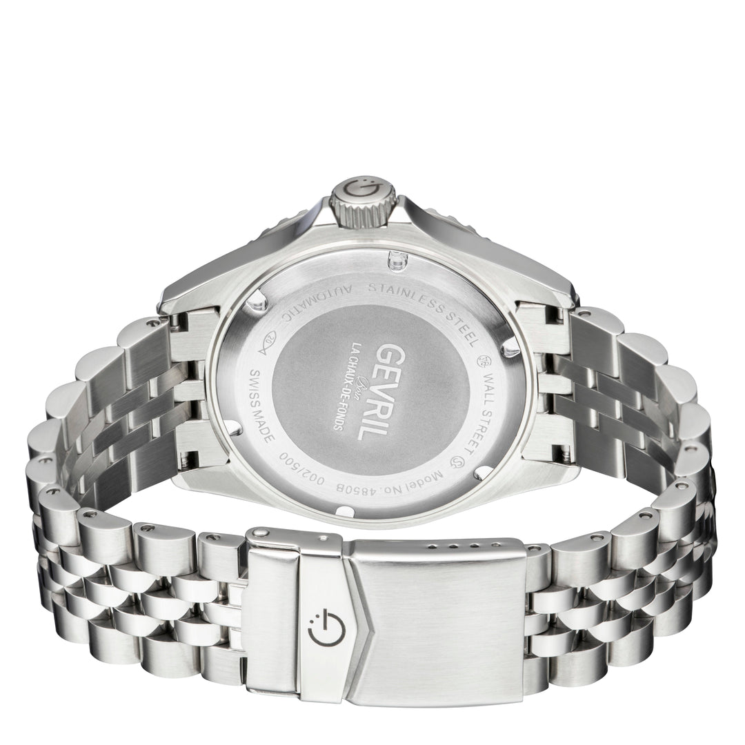 Wall Street Gevril Swiss Made SW200 Steel Rotating bezel Watch, 316L Case, Green