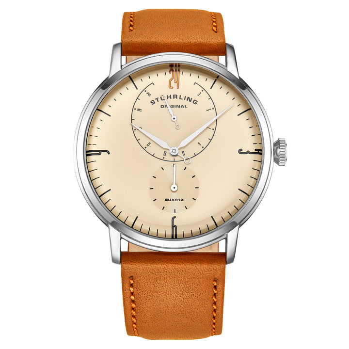 Symphony orange/Leather/Off White Dial/Silver Case | Ivory Dial