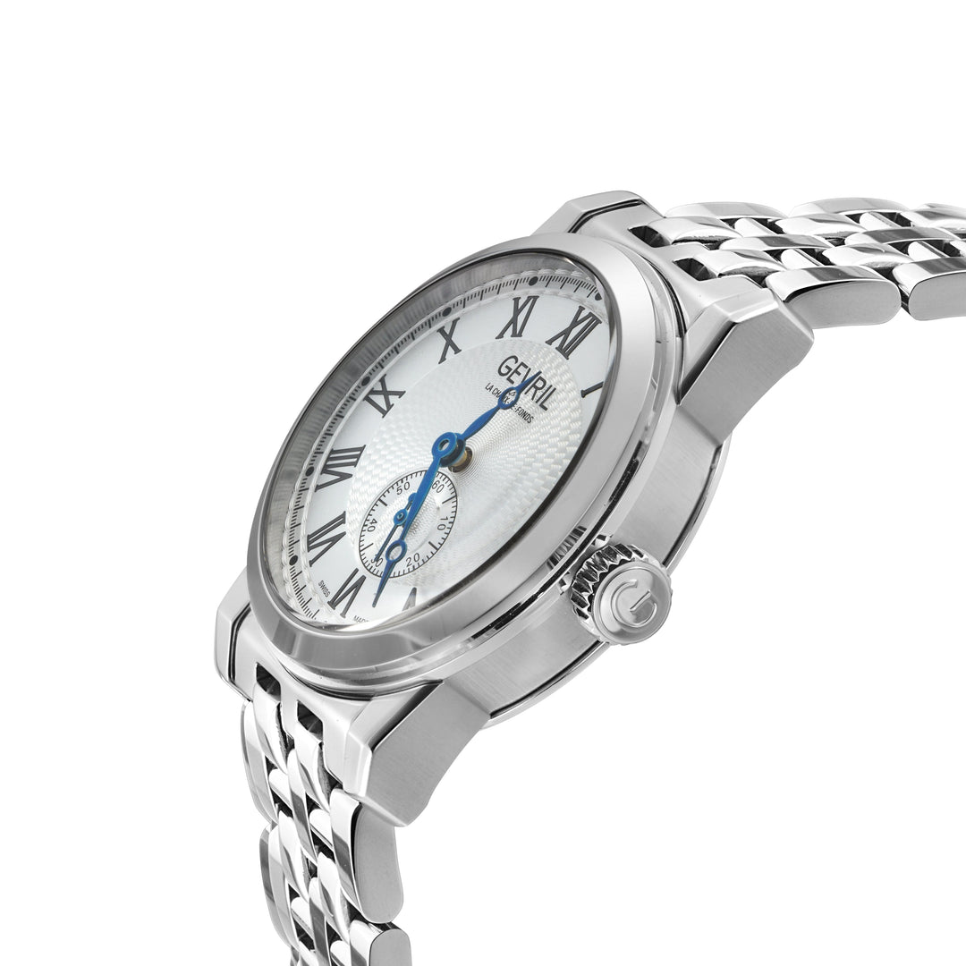 Madison Swiss Automatic Dress Watch, Silver Case, White Dial  steel | Silver Dia