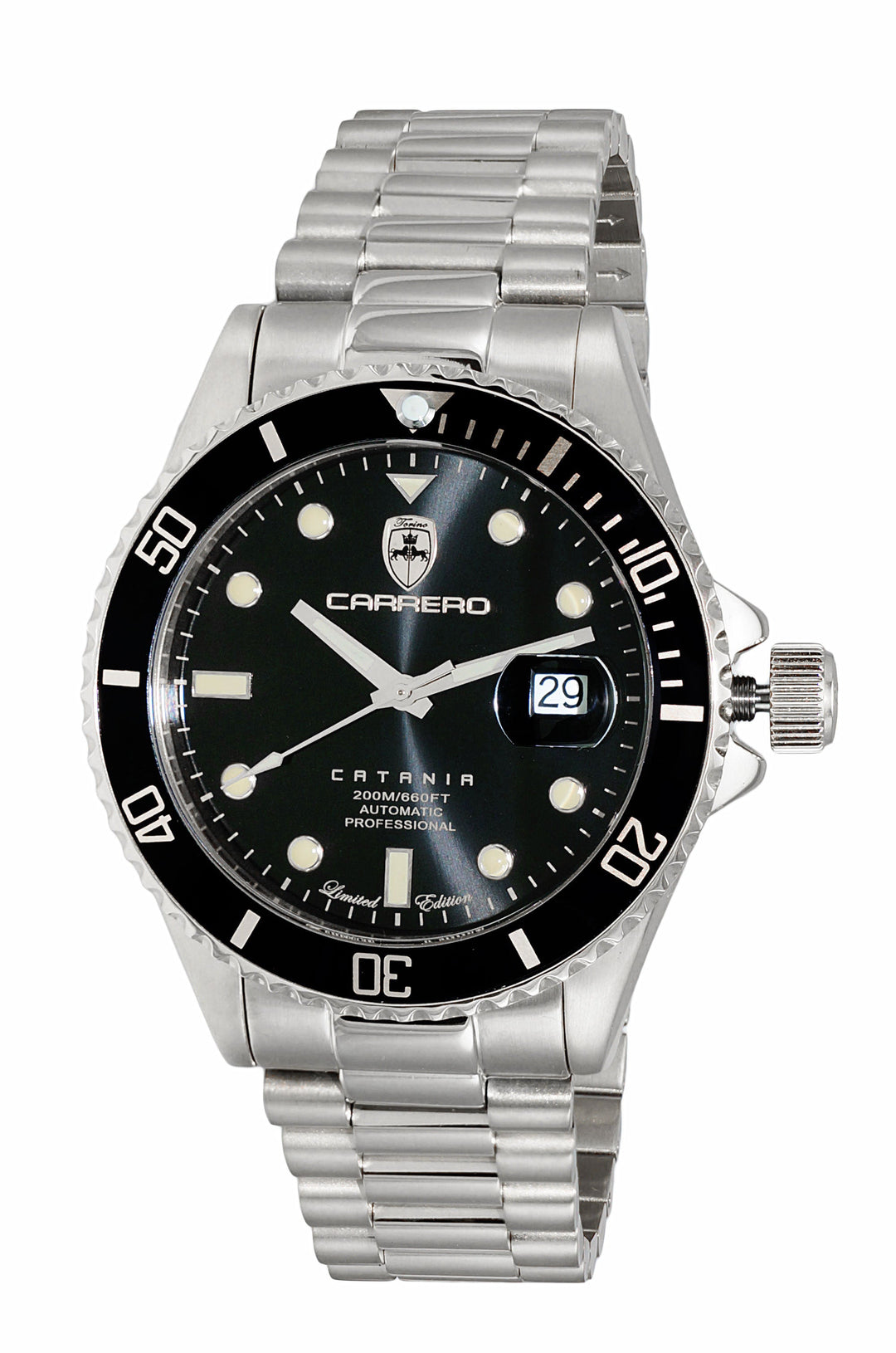 CATANIA -PD SILVER TONE/BLACK | Black Dial Dial