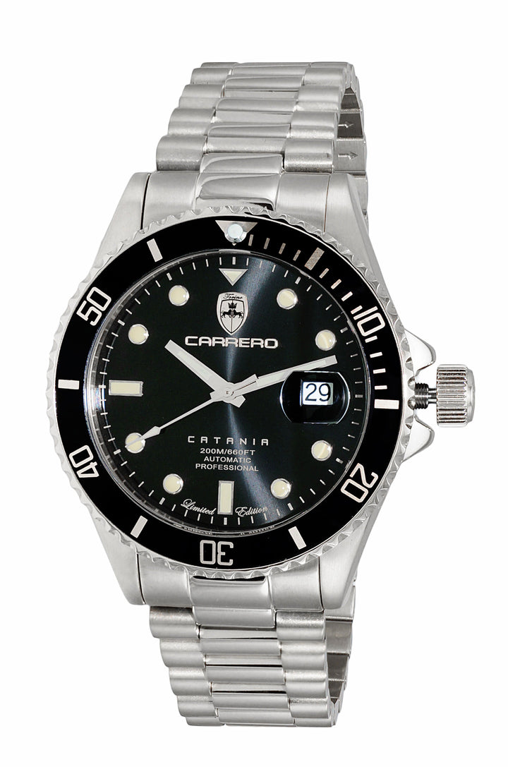 CATANIA -PD SILVER TONE/BLACK | Black Dial Dial