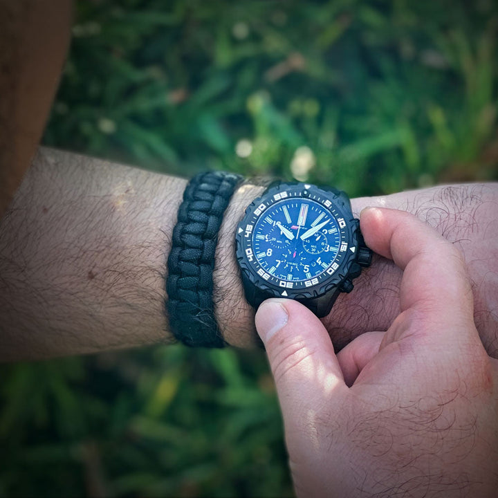 Swiss Made T100 Tritium Chronograph T100 Tritium Markers | Black Dial