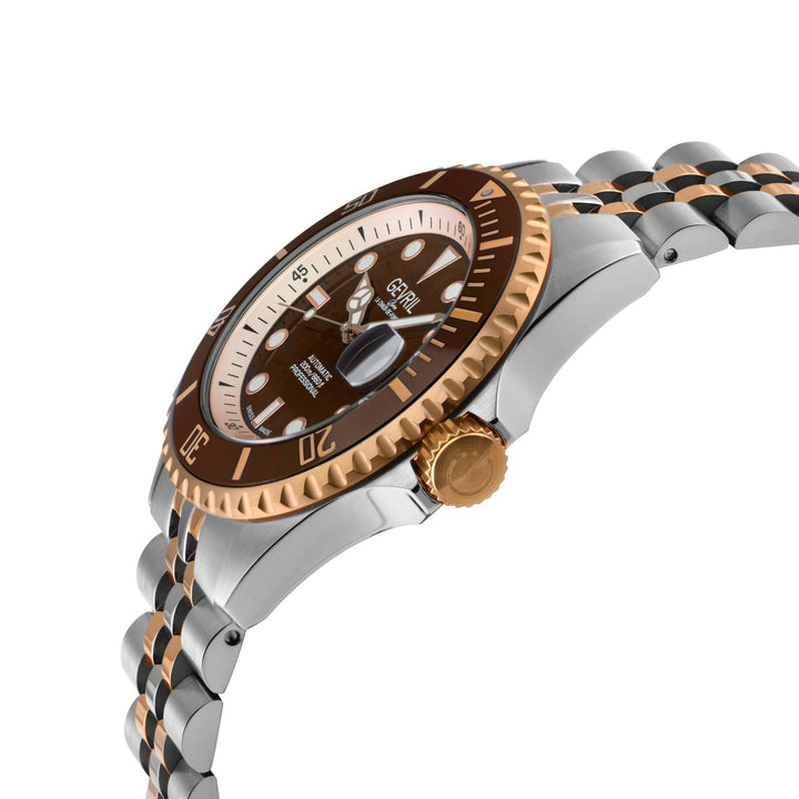 Wall Street Gevril Swiss Made SW200-1 Steel Rotating Brown Ceramic Bezel , 316L 