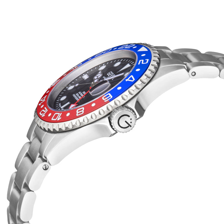 Wall Street GMT Swiss Made SW330 GMT Swiss Automatic Diver's watch blue/red | Bl
