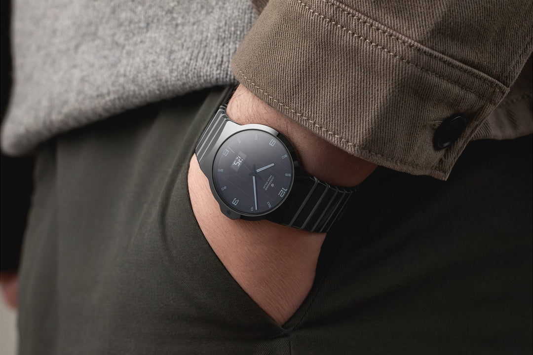 Force Mega Solar Black Ceramic / Ceramic Bracelet Black Dial