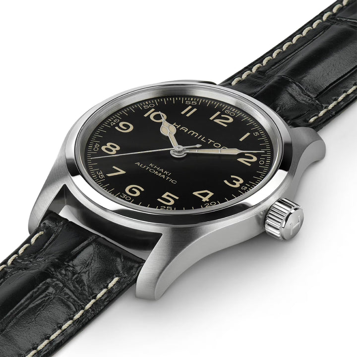 Khaki Murph Field Black dial w/ black leather strap