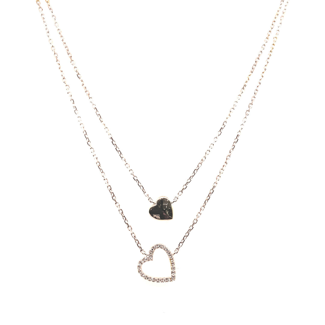 Two Hearts Diamond Necklace