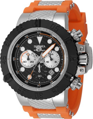 Subaqua 50mm / Black / Silver and Orange | Black Dial
