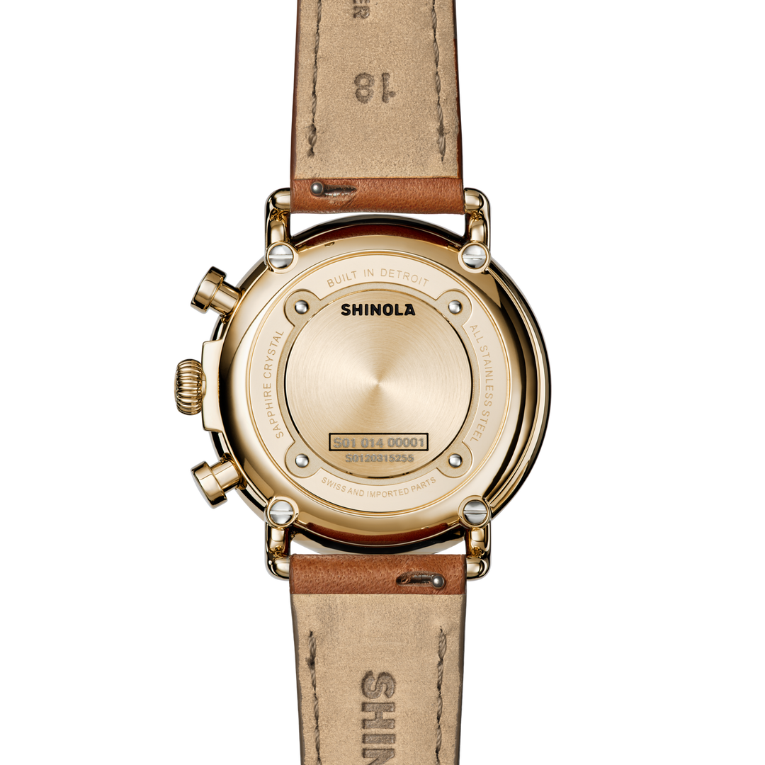 Runwell Chronograph Watch Cream Dial / Tan Leather Strap