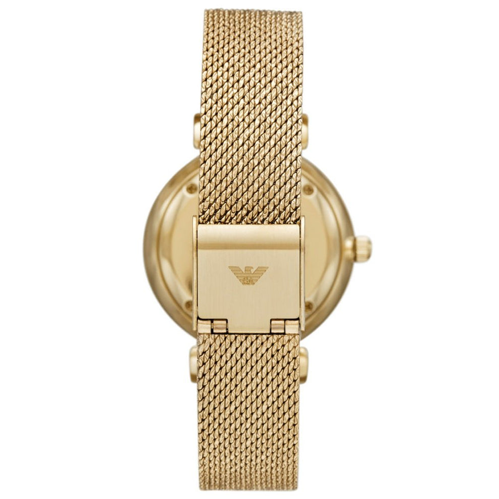 Gianna T-bar Mother-Of-Pearl Dial / Gold-Tone Stainless Steel Mesh Bracelet Moth