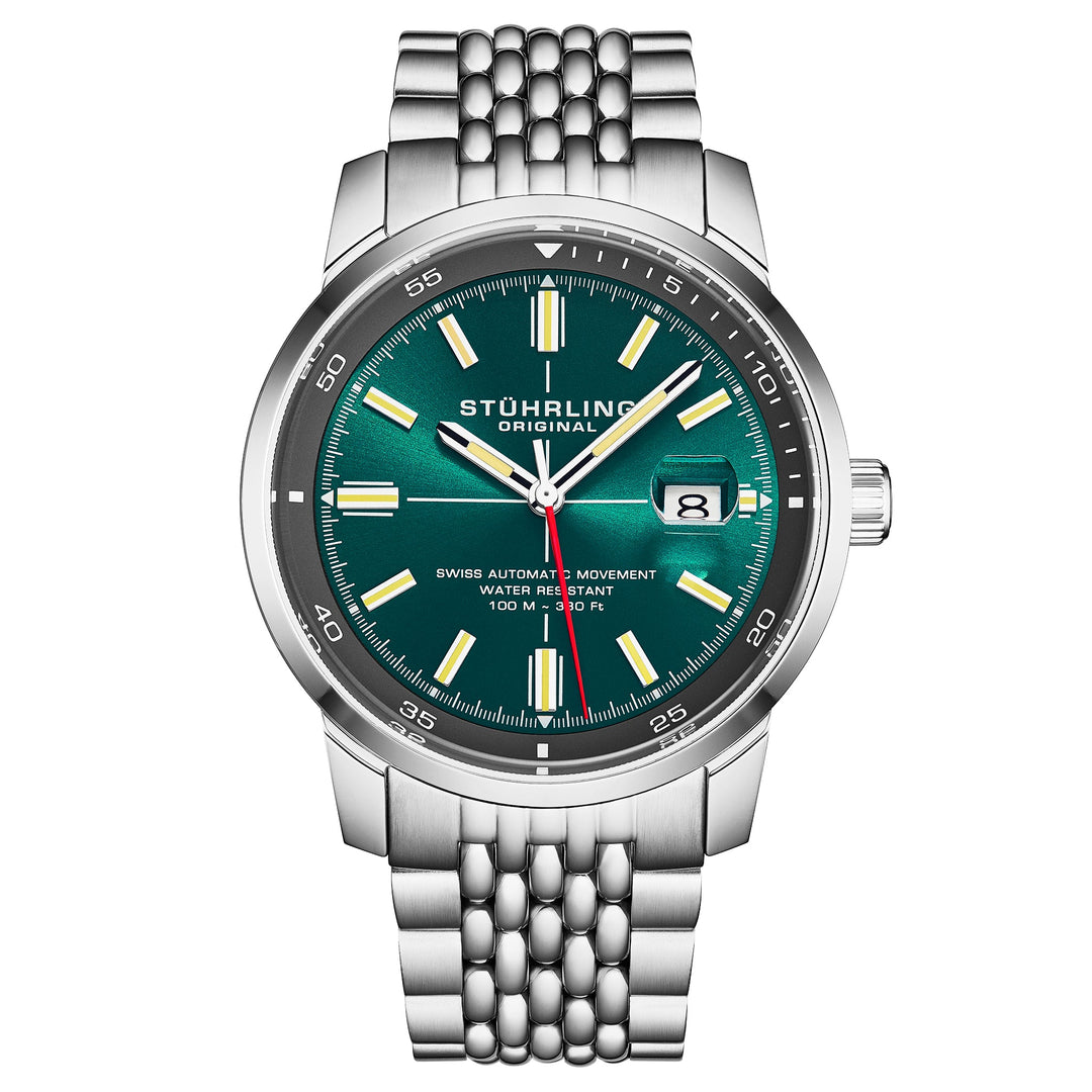 Trackmaster 1026 Automatic Men’s 42mm Sunray Teal Dial/Gray Inner Ring/Stainless