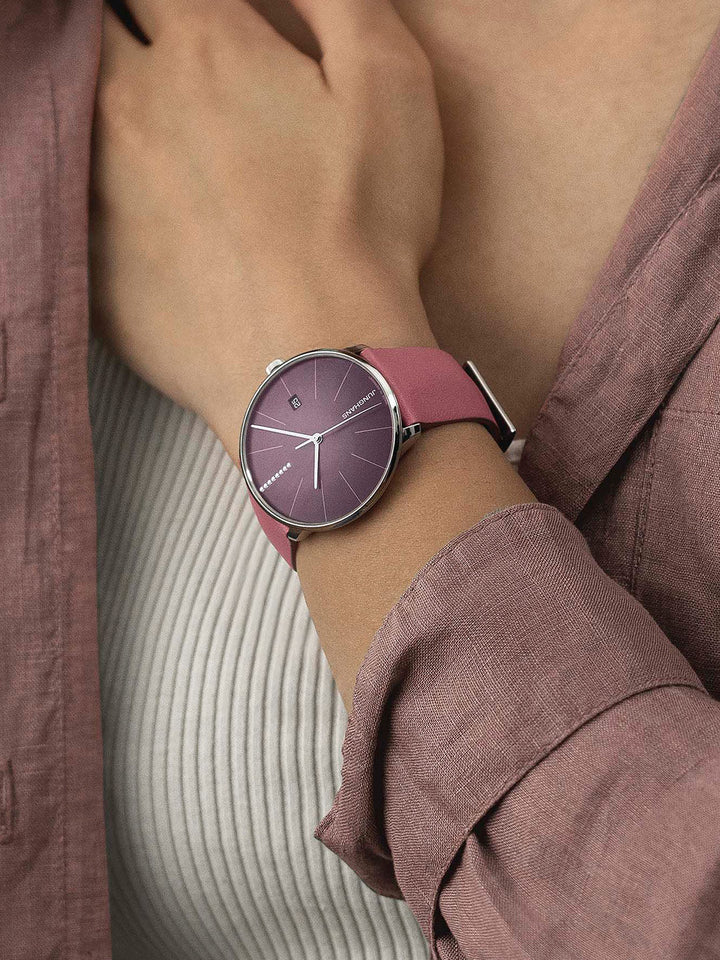 Meister Fein Automatic Blackberry Dial / Pink Leather Strap Blackberry Dial