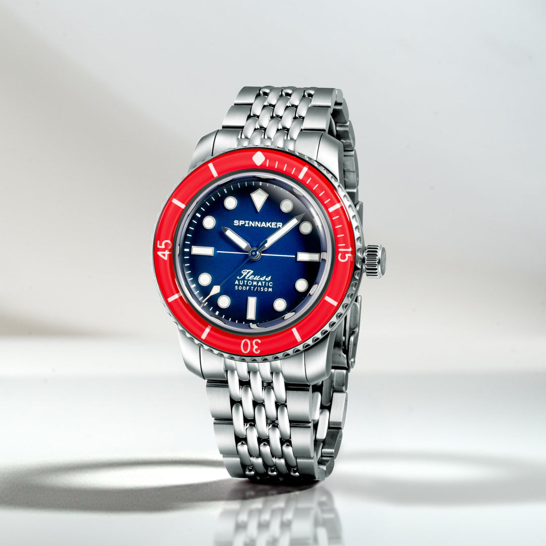 Fleuss 40 Automatic Red & Blue / Stainless Steel Blue Dial