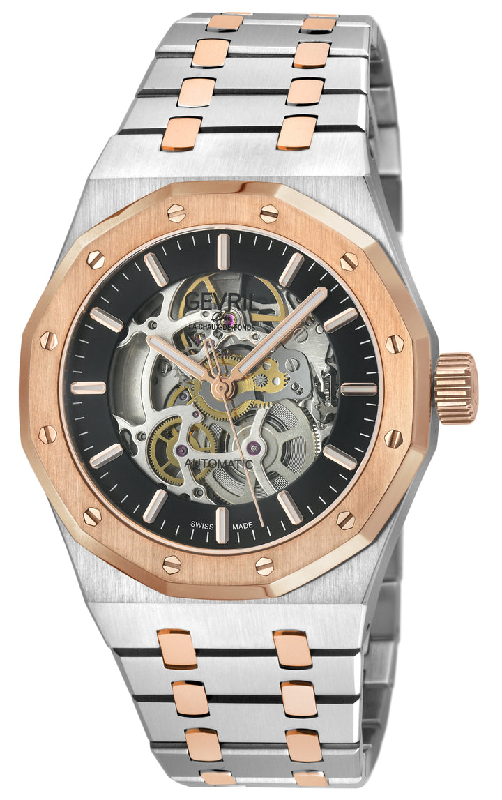 Gotham -Skeleton Swiss Automatic Movement, Skeleton  Dial, Two toned 316L Stainl