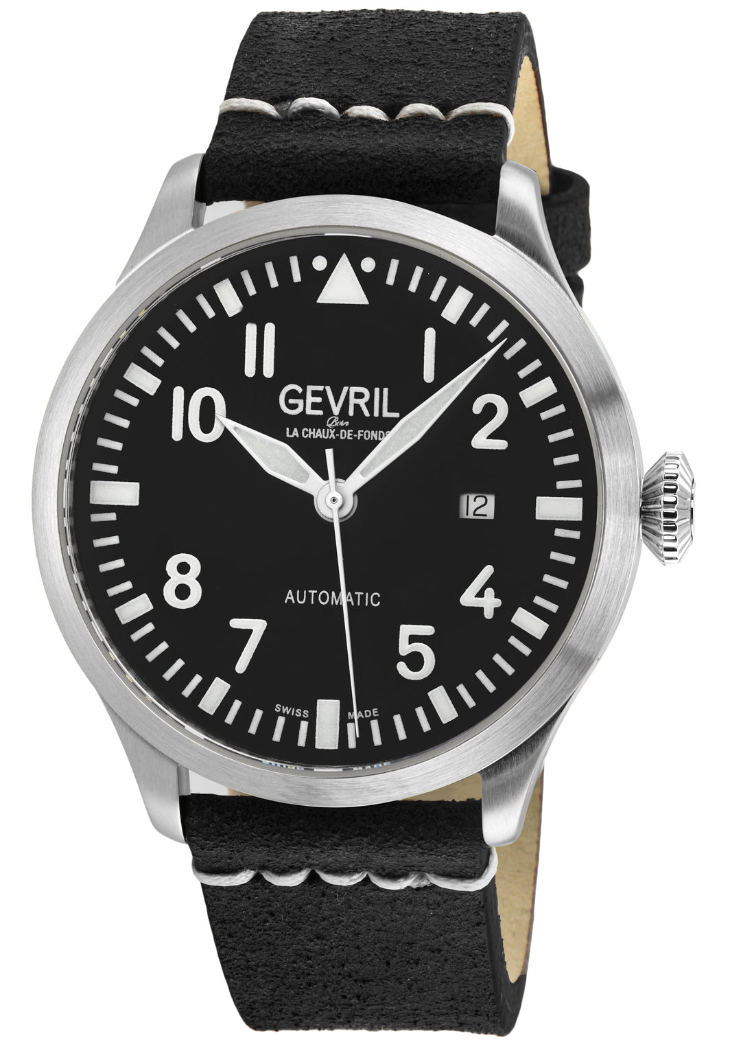 Vaughn Gevril Sellita SW200 Pilot Watch Black