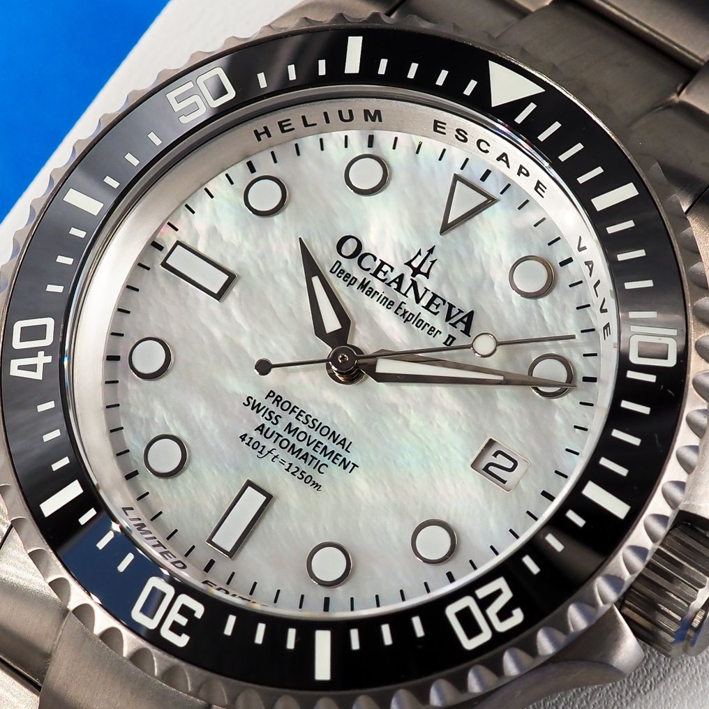 Titanim Deep Marine Explorer II Black Bezel | Grey Stone Dial