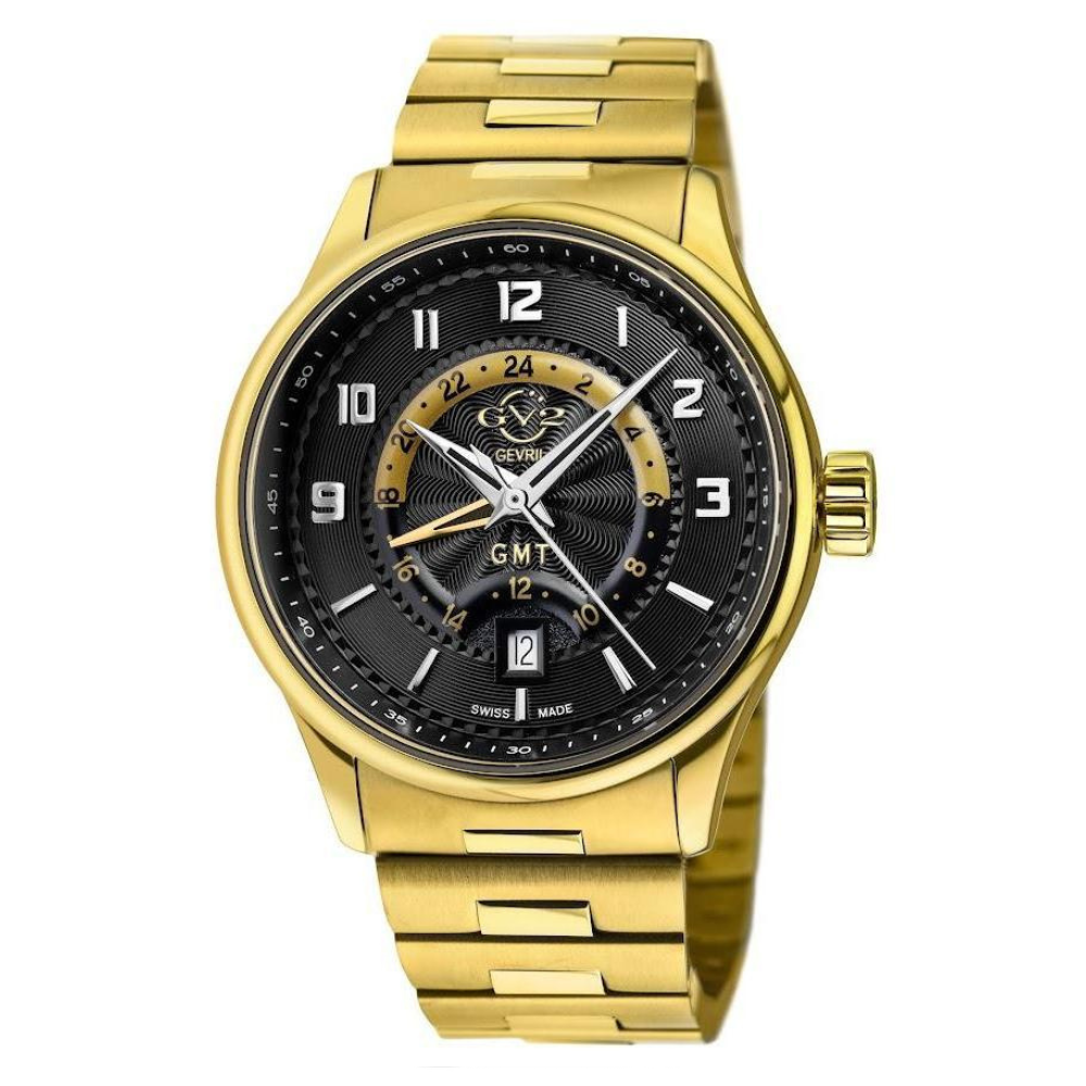 GV2 by Gevril Giromondo (GV2 by Gevril Swiss Made GMT bracelet Watch Gold tone)