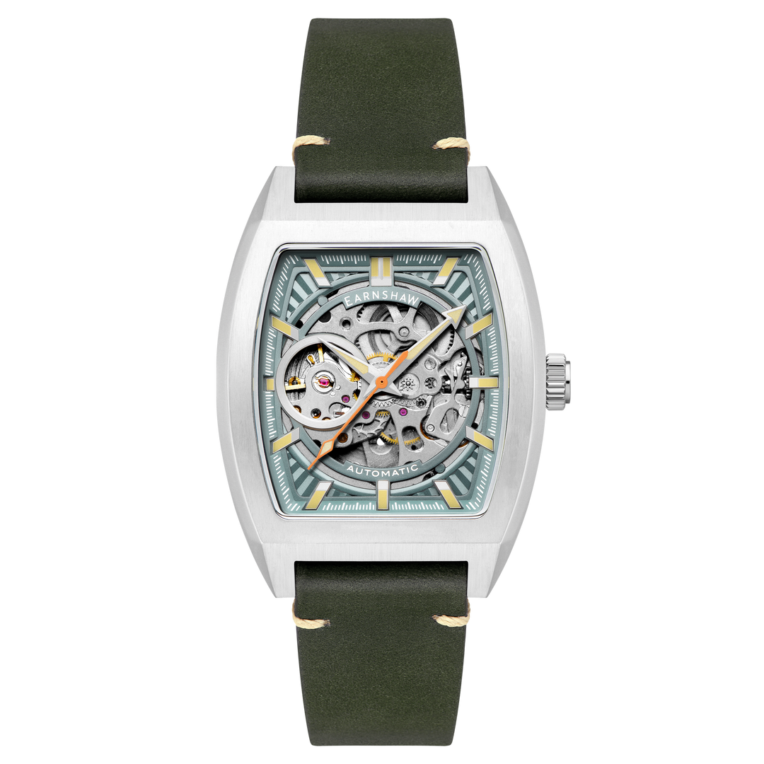 Heritage Wellington Skeleton Automatic Green / Genuine Leather | Green Dial