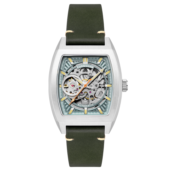 Heritage Wellington Skeleton Automatic Green / Genuine Leather | Green Dial