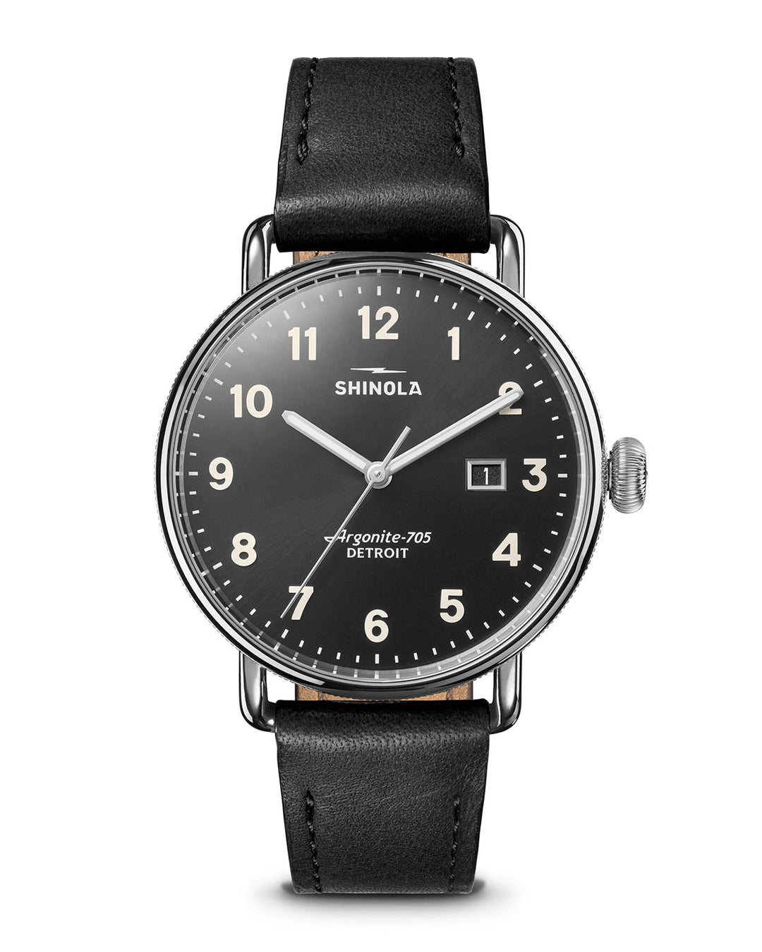 Canfield 3HD 38mm, Black Leather Strap Black | Black Dial