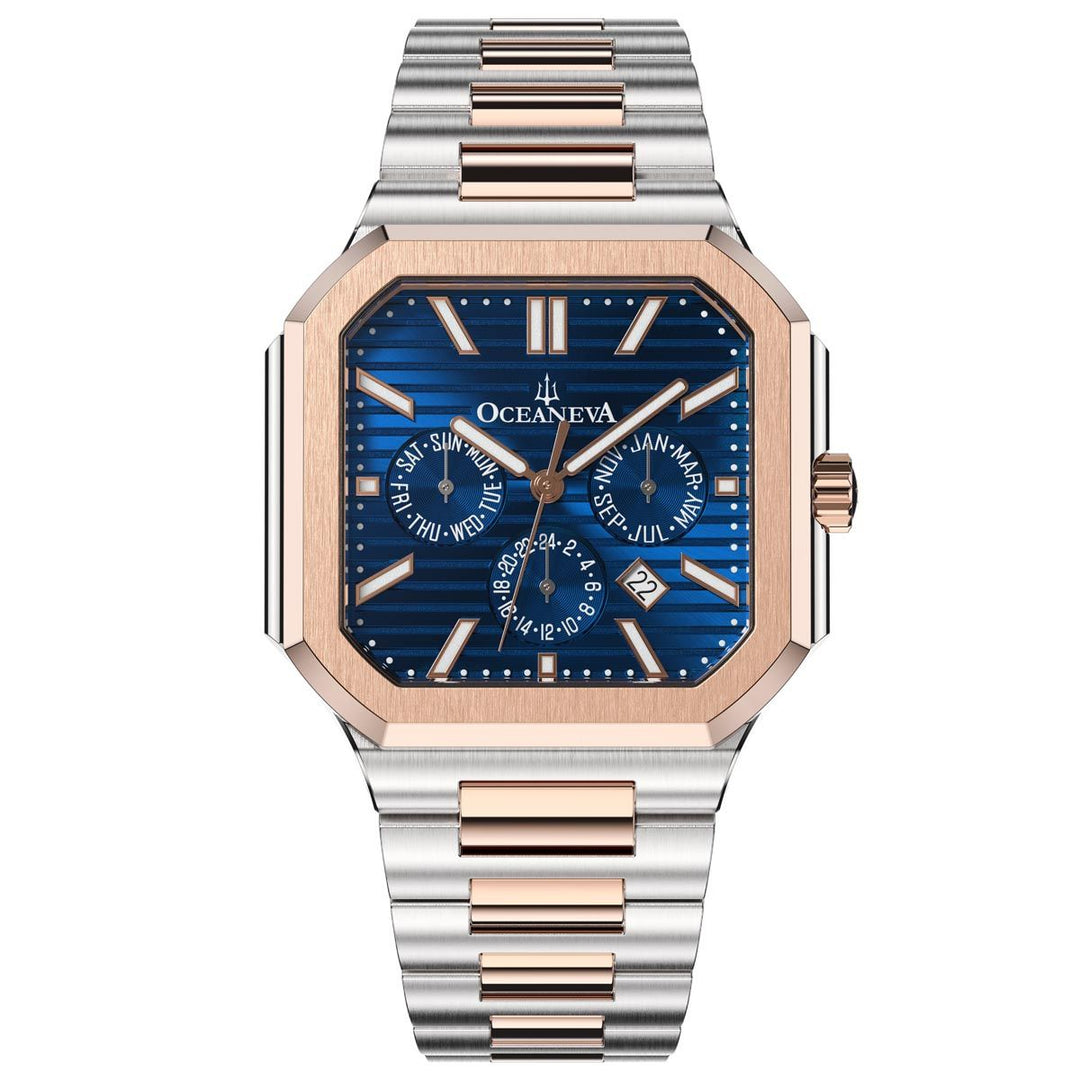 Oceaneva Tenuis Automatic CalendarThin Watch Blue/Rose Gold Blue/Silver/Rose Gol
