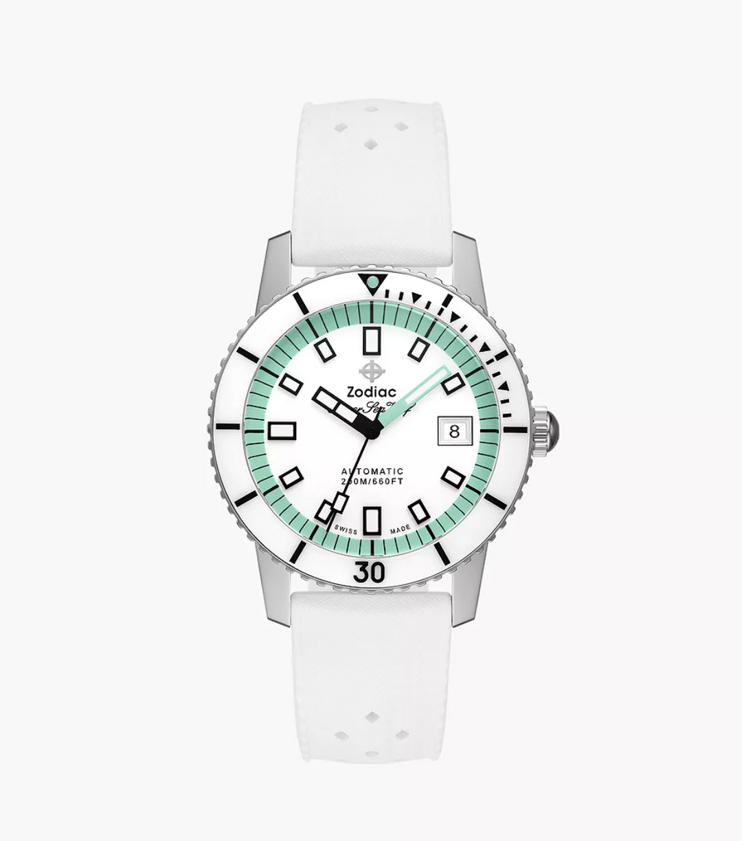 Compression Diver Automatic White Rubber Watch | White Dial