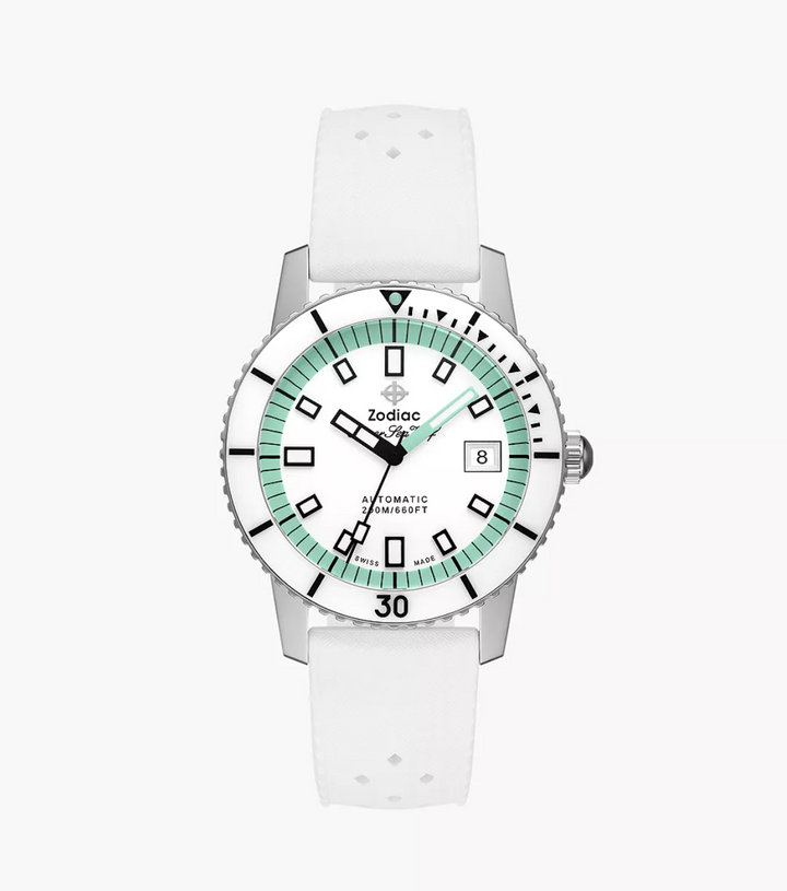 Compression Diver Automatic White Rubber Watch | White Dial