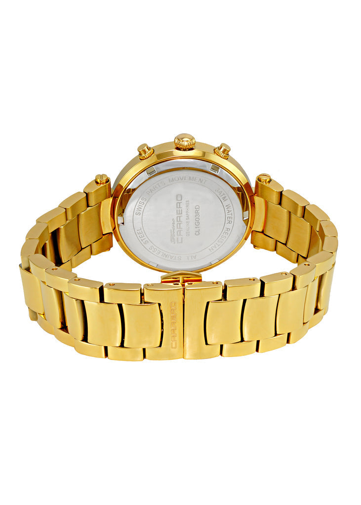 ADELINA COLLECTION Red/Goldtone | Blue Dial