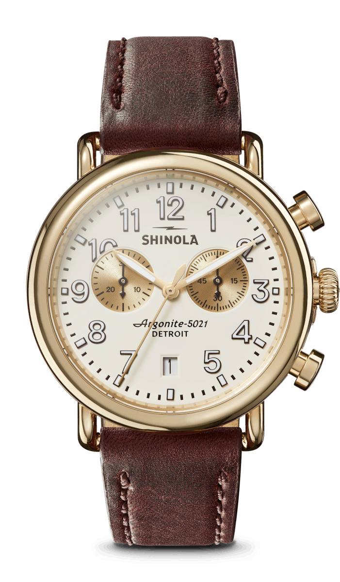 Runwell 2 Eye Chrono 41mm White / Gold | White Dial