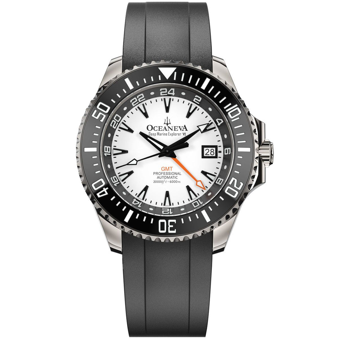 Deep Marine Explorer VI 6000M - GMT True Dive OrangeLume White Dial