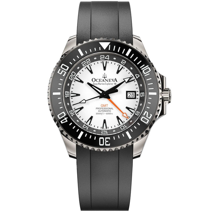 Deep Marine Explorer VI 6000M - GMT True Dive OrangeLume White Dial