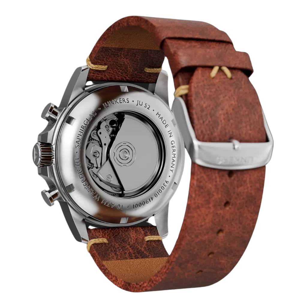 JU 52 Aviator Leather / Silver Silver Dial
