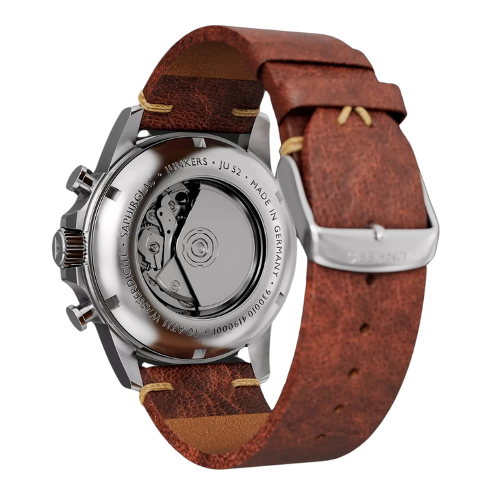 JU 52 Aviator Leather / Silver Silver Dial
