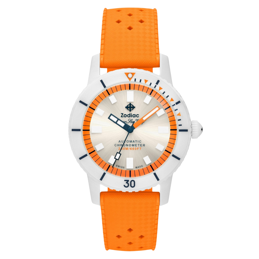 Super Sea Wolf Ceramic Silver / Orange Silver Dial