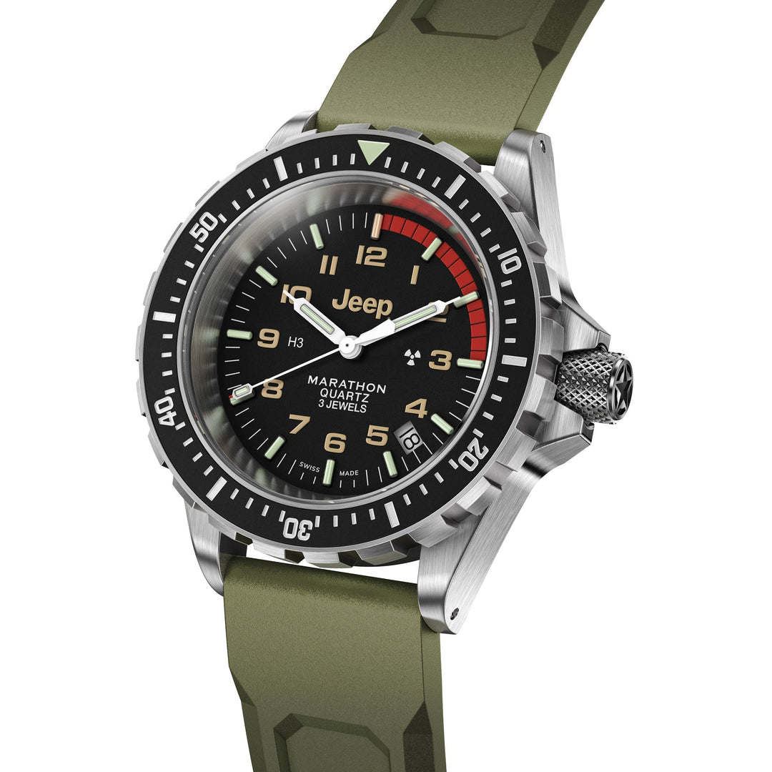 JEEP TSAR on Rubber (OD Green) JEEP TSAR | Black Dial