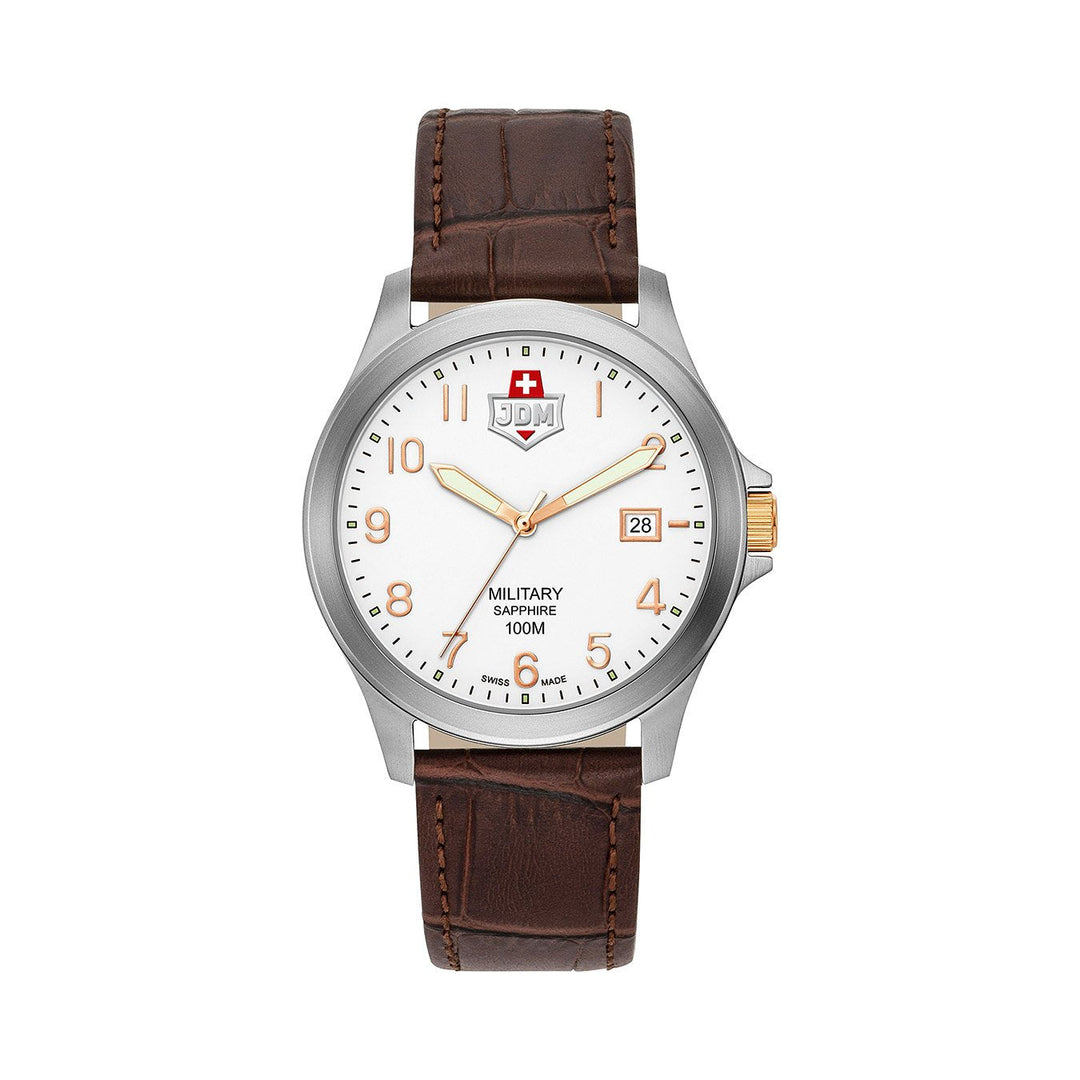 Alpha I White dial, brown leather White Dial